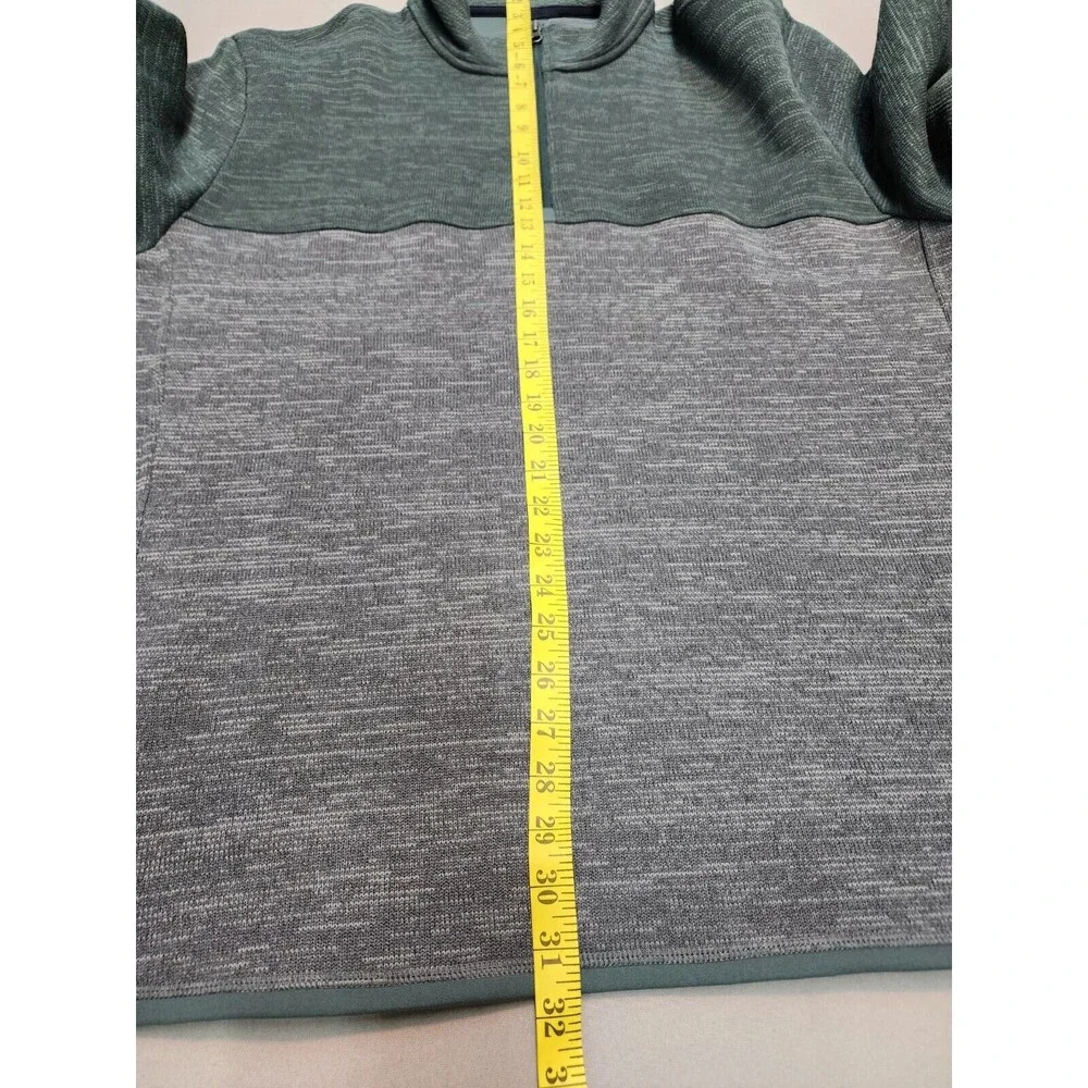 Untuckit Quarter Zip Pullover Green and Gray Men's Size 2XL
